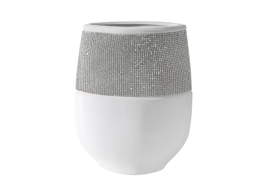 Zdjęcie: Wazon Aneli 21x8x28 cm biało-srebrny EUROFIRANY