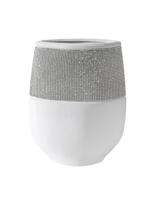 Zdjęcie: Wazon Aneli 21x8x28 cm biało-srebrny EUROFIRANY