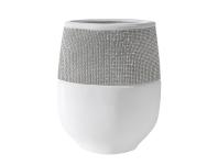 Zdjęcie: Wazon Aneli 21x8x28 cm biało-srebrny EUROFIRANY