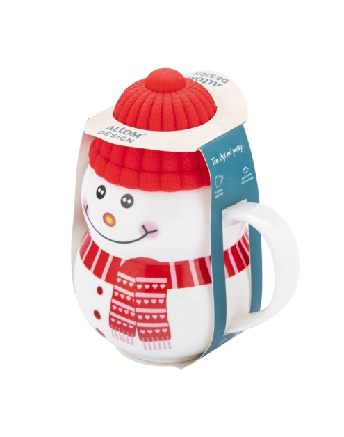 Zdjęcie: Kubek zimowy 380 ml z silikonową czapeczką bałwanek A ALTOM DESIGN