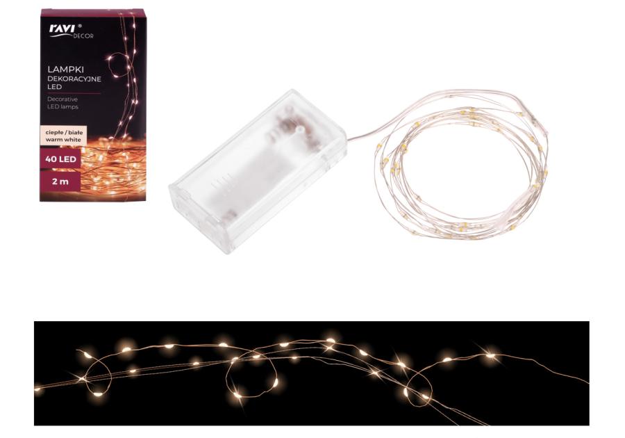 Zdjęcie: Lampki dekoracyjne 40 LED ciepłe/białe 2 m 22199 RAVI