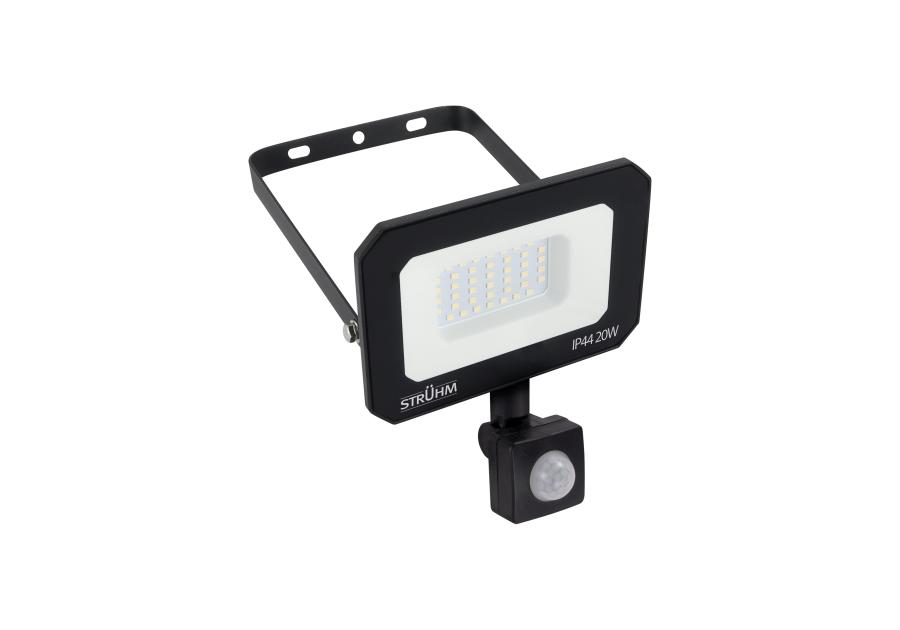 Zdjęcie: Naświetlacz SMD LED z czujnikiem ruchu Aston LED S 20 W NW kolor czarny STRUHM
