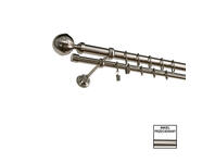 Zdjęcie: Karnisz podwójny Zeus fi 25 mm - 200 cm kula nikiel KARWEL