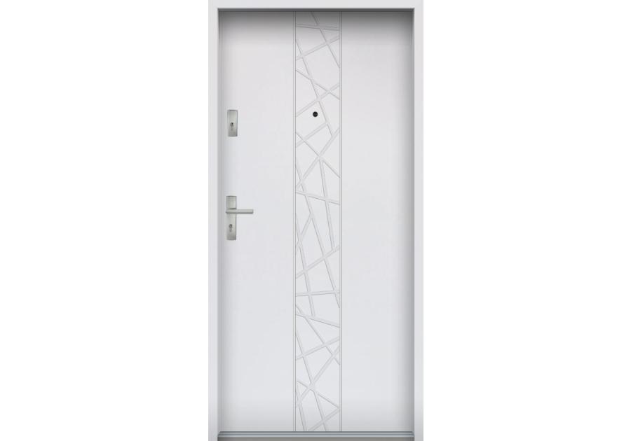 Zdjęcie: Drzwi wejściowe do mieszkań Bastion A-40 Biały 80 cm prawe OSPŁ KR CENTER