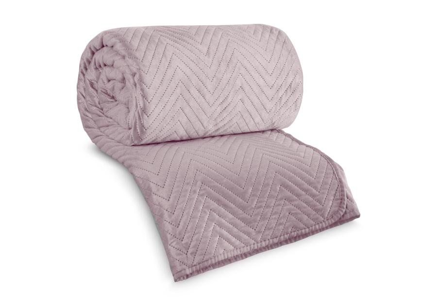 Zdjęcie: Narzuta welurowa Luiz 170x210 cm pudrowa EUROFIRANY