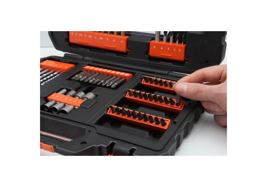 Zdjęcie: Zestaw wierteł, końcówek i nasadek 1/4" 76 elementów STANLEY