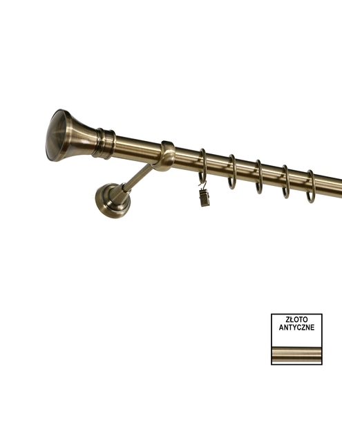 Zdjęcie: Karnisz pojedynczy Zeus fi 25 mm - 240 cm colloseum złoto KARWEL