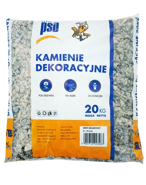 Zdjęcie: Grys granitowy 8 - 16 mm szary 20 kg TRANS - PAL