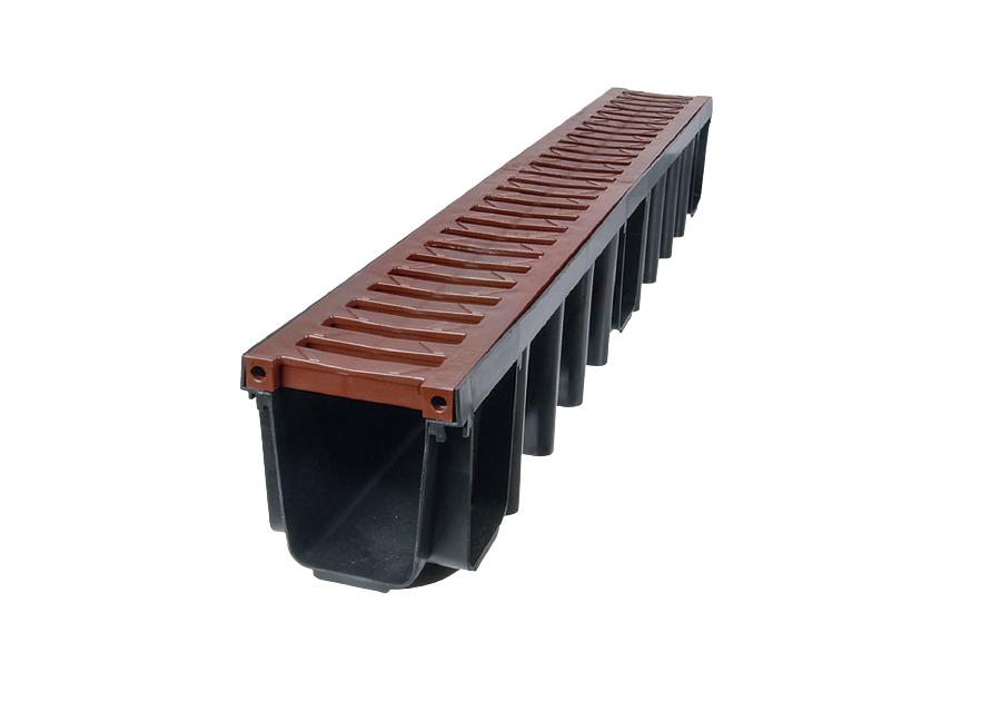 Zdjęcie: Odwodnienie liniowe kanał z kratą PVC A 15, 1000x131x148 mm ZMM MAXPOL