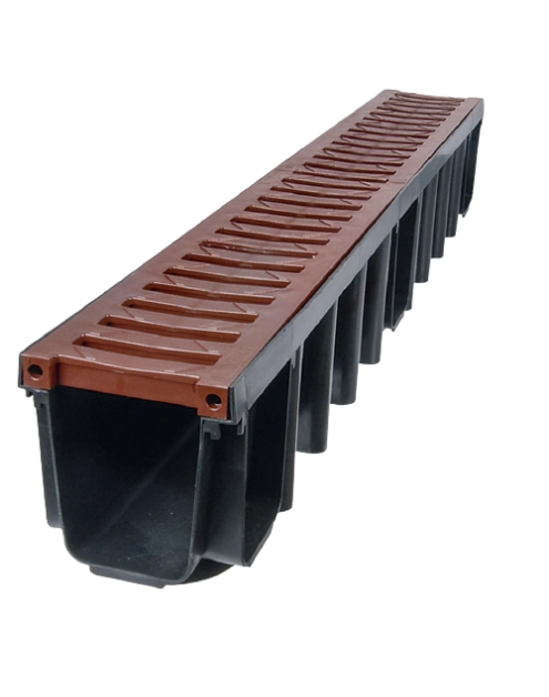 Zdjęcie: Odwodnienie liniowe kanał z kratą PVC A 15, 1000x131x148 mm ZMM MAXPOL