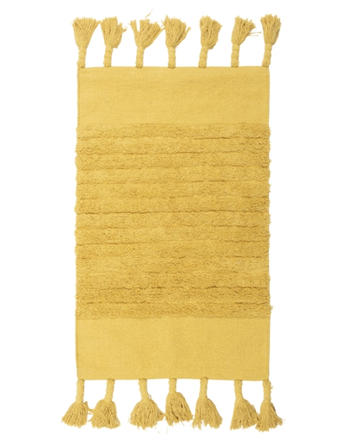 Zdjęcie: Dywan bawełniany z frędzlami 70x140 cm żółty MULTI-DECOR