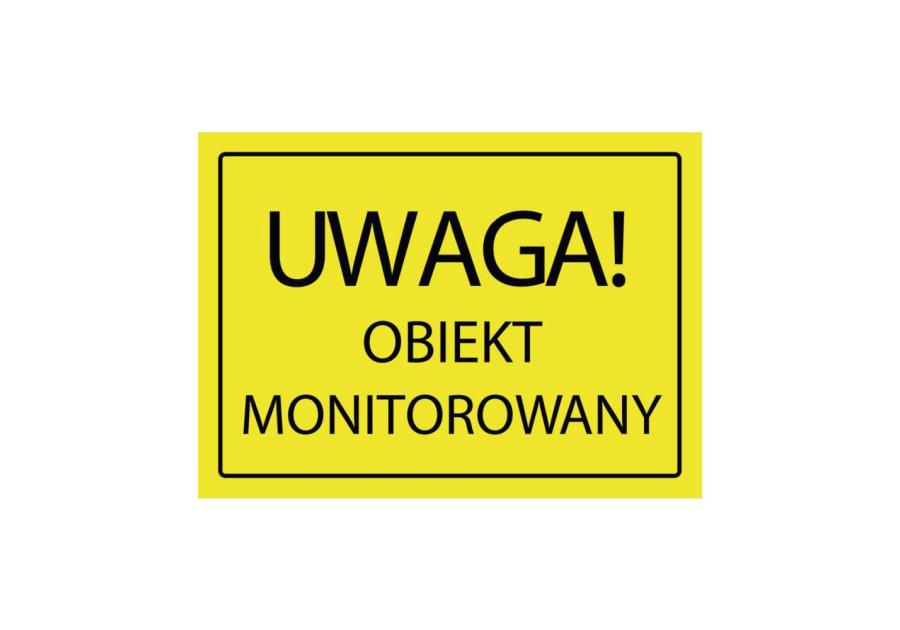 Zdjęcie: Oznaczenie "Uwaga! Obiekt monitorowany" 24x33 cm METRO