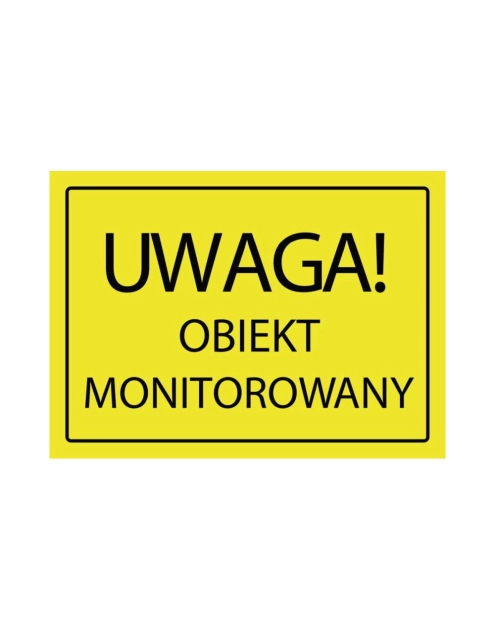 Zdjęcie: Oznaczenie "Uwaga! Obiekt monitorowany" 24x33 cm METRO