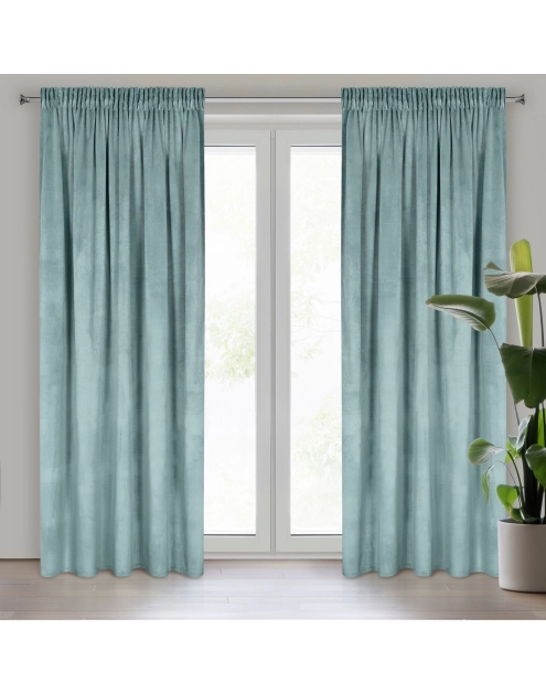 Zdjęcie: Zasłona gotowa Melanie na taśmie 140x270 cm szałwiowy EUROFIRANY