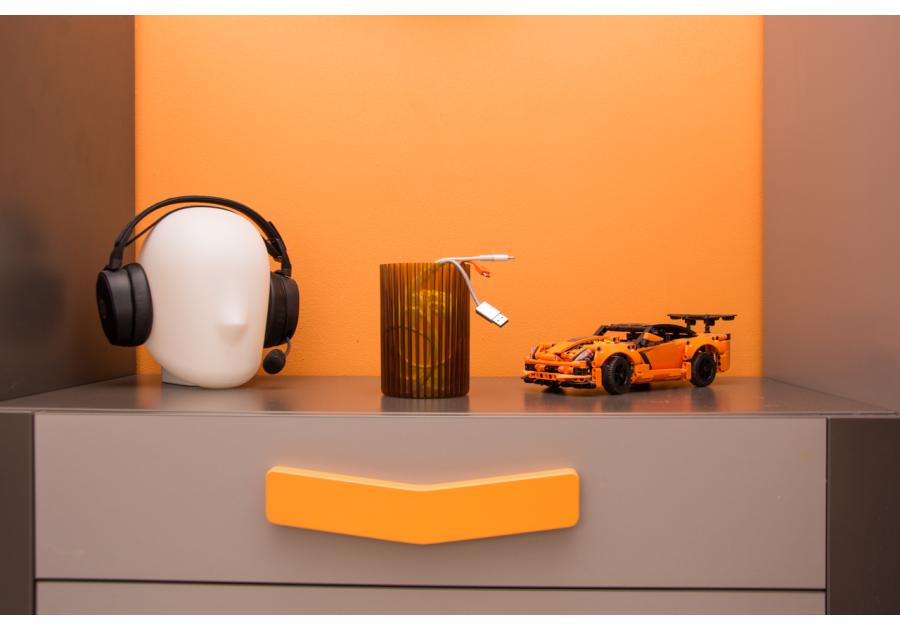 Zdjęcie: Wazon Nemo 180, miodowy transparentny LAMELA