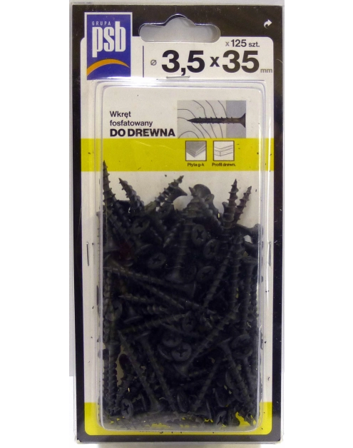 Zdjęcie: Wkręt fosfatowany do drewna 3,5x35 mm - 125 szt. SILA