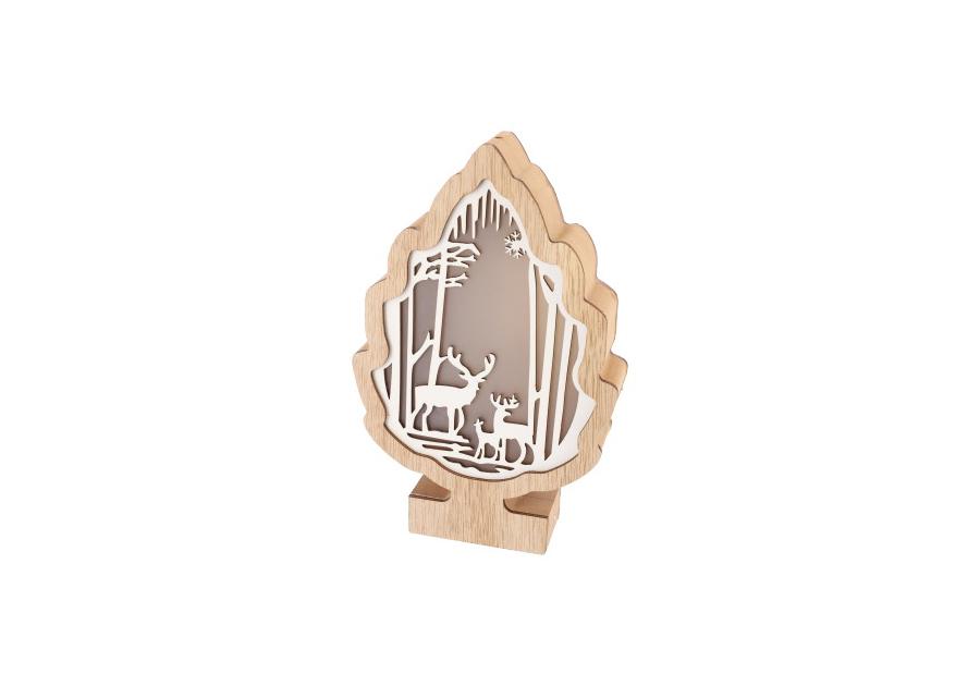 Zdjęcie: Dekoracja drewniana z oświetleniem 5 LED ( 2xAAA nie zawiera) 23 cm JUMI