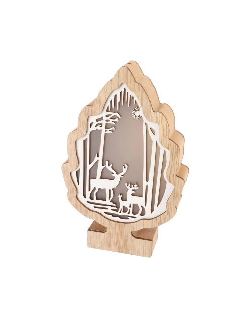 Zdjęcie: Dekoracja drewniana z oświetleniem 5 LED ( 2xAAA nie zawiera) 23 cm JUMI