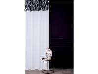 Zdjęcie: Firana z kantą welwetową zebra perfect chic light biało-czarna+złota wszywka 140x270 cm CHIC HOME