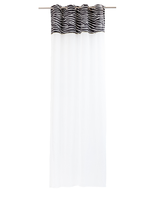 Zdjęcie: Firana z kantą welwetową zebra perfect chic light biało-czarna+złota wszywka 140x270 cm CHIC HOME