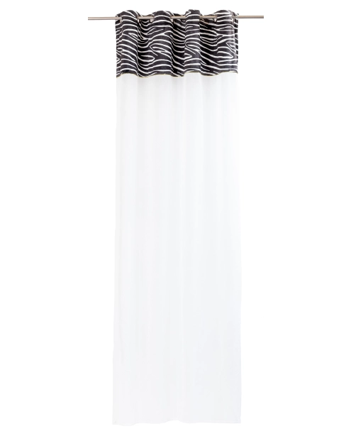 Zdjęcie: Firana z kantą welwetową zebra perfect chic light biało-czarna+złota wszywka 140x270 cm CHIC HOME