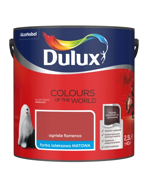 Zdjęcie: Farba do wnętrz Kolory Świata 2,5 L ogniste flamenco DULUX