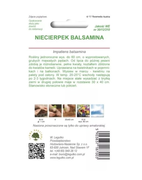 Zdjęcie: Niecierpek balsamina mieszanka 1 g W.LEGUTKO