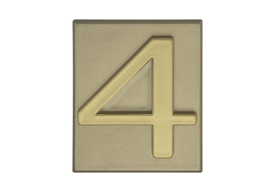 Zdjęcie: Cyfra 4 PCV samoprzylepna 4x4,7 cm oliwka DOMINO