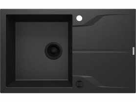 Zlewozmywak Andante grafit metal granit 1K Z/O 780x490x194, space saver nero DEANTE