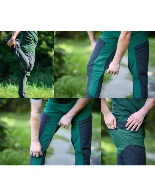 Zdjęcie: Spodnie robocze Outdoor 4 way stretch, zielone-szare, rozmiar XS GTX