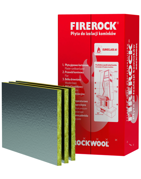 Zdjęcie: Płyta kominkowa Firerock 25x600x1000 mm ROCKWOOL