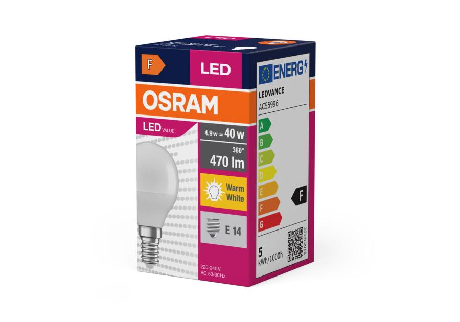 Zdjęcie: Lampa LED Value Classic P 4,9 W 827 Frosted E14 OSRAM