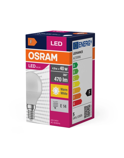 Zdjęcie: Lampa LED Value Classic P 4,9 W 827 Frosted E14 OSRAM