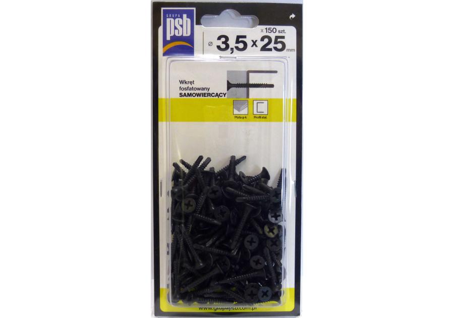 Zdjęcie: Wkręt fosfatowany samowiercący 3,5x25 mm - 150 szt. SILA