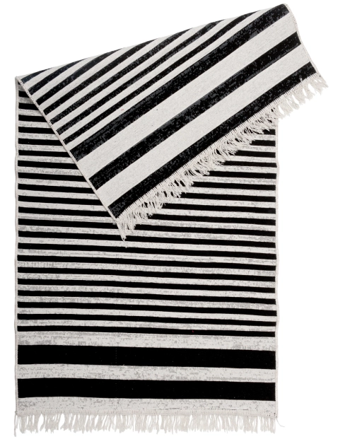 Zdjęcie: Dywan Kilim Gold 80x150 cm pasy biało-czarny MULTI-DECOR