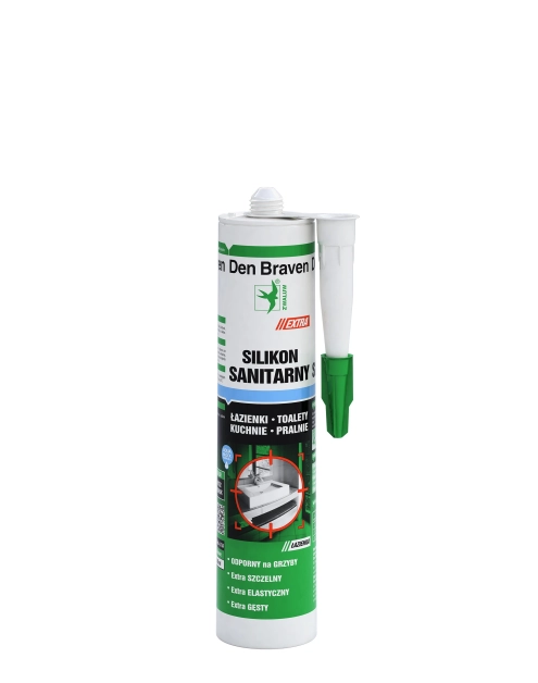 Zdjęcie: Silikon extra monterski Silicone-Extra bezbarwny 280 ml DEN BRAVEN