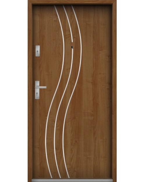 Zdjęcie: Drzwi wejściowe do mieszkań Bastion R-60 Olcha 90 cm prawe ODP KR CENTER