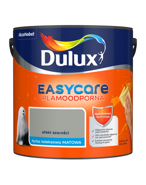 Zdjęcie: Farba lateksowa Easy Care efekt szarości 2,5 L DULUX