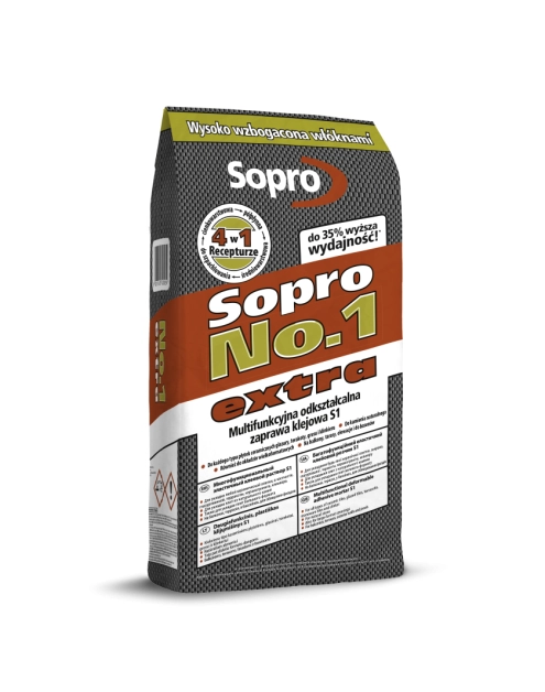 Zdjęcie: Zaprawa klejowa odkształcalna S1 NO.1 400 Extra 5 kg SOPRO