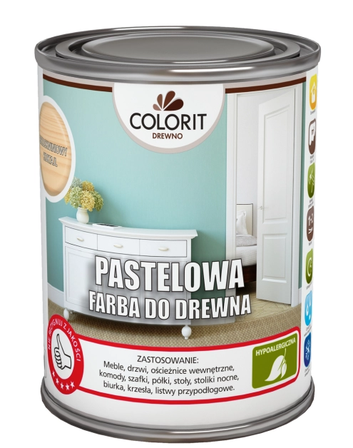 Zdjęcie: Farba do drewna pastelowa, śnieżna biel 750 ml COLORIT