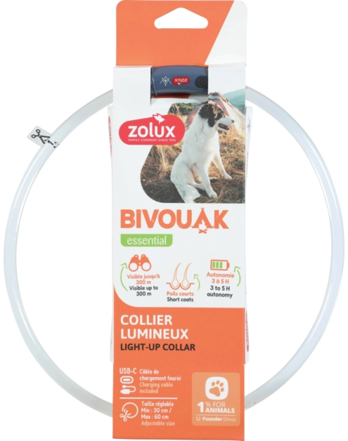 Zdjęcie: Obroża LED dla psa silikonowa Bivouak 30-60 cm ZOLUX
