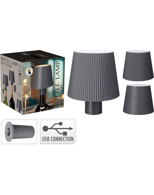 Zdjęcie: Lampka led na butelkę szara KOOPMAN