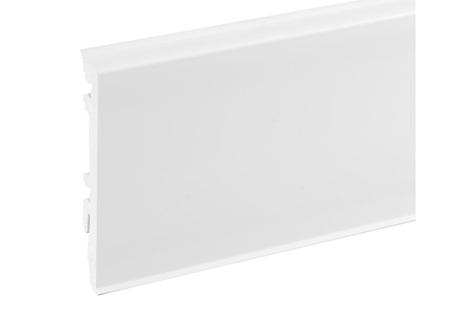 Zdjęcie: Listwa przypodłogowa PVC Masterline 1,3x8 cm, 2,2 m Biały RAL 9003 Mat CEZAR