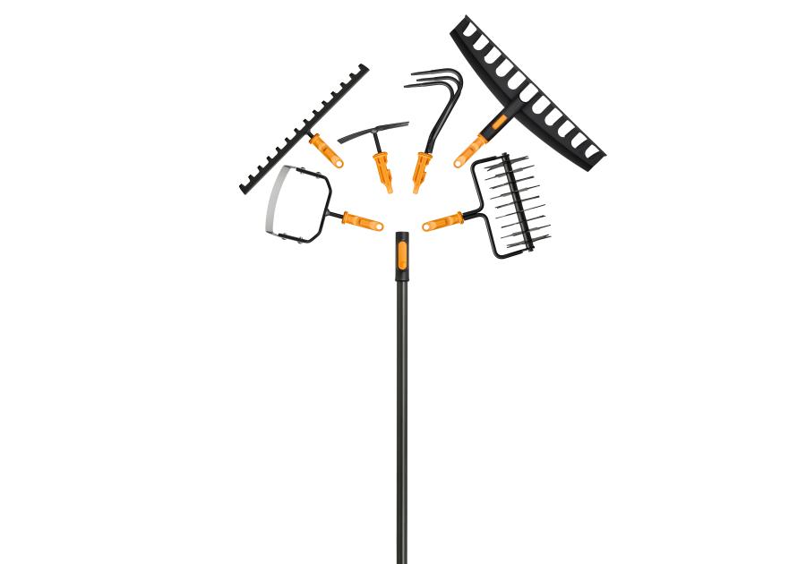 Zdjęcie: Grabie metalowe do gleby 14 zębów, głowica One Click FISKARS