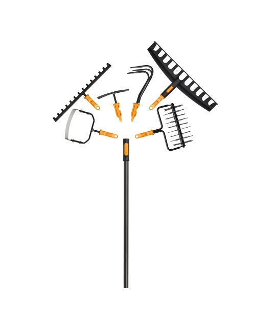 Zdjęcie: Grabie metalowe do gleby 14 zębów, głowica One Click FISKARS