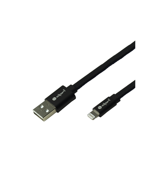 Zdjęcie: Przewód USB - LIGHTNING, z licencją MFI, 1m, czarno-granatowy materiałowy EN101 DPM SOLID
