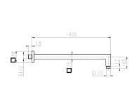 Zdjęcie: Ramię natrysku ścienne kwadratowe 400 mm  KFA