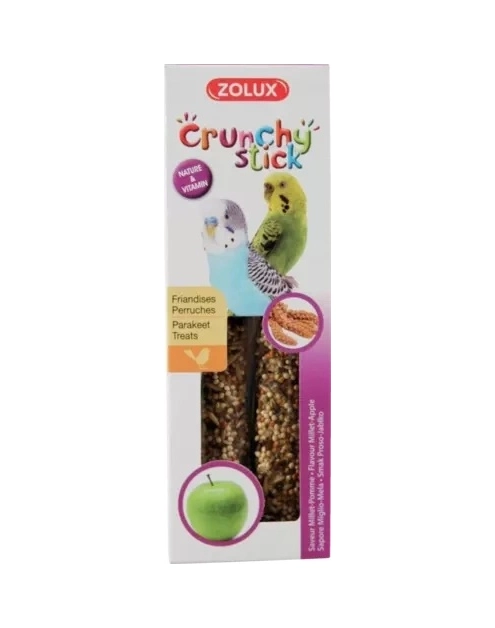 Zdjęcie: Kolba Crunchy Stick dla papugi małej proso jabłko 85 g ZOLUX