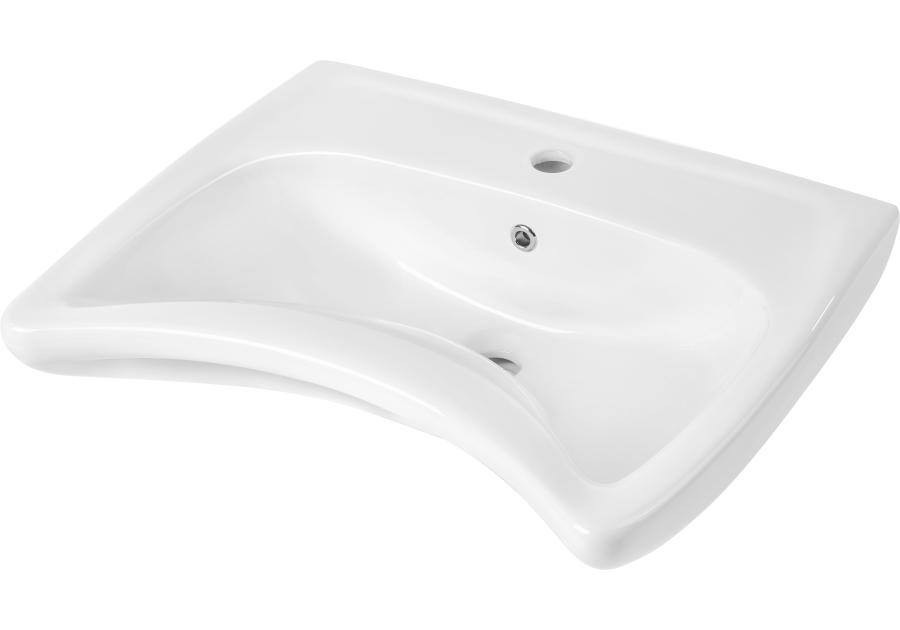 Zdjęcie: Umywalka ceramiczna wisząca dla osób z ograniczeniami ruchowymi - z przelewem Vital biały DEANTE