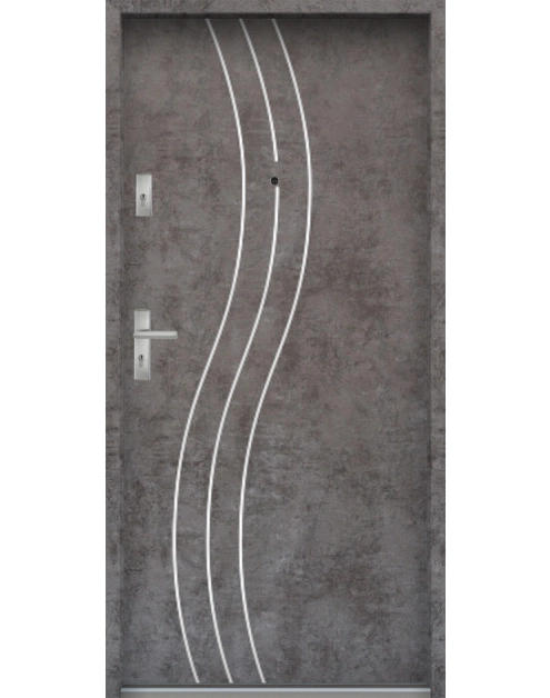 Zdjęcie: Drzwi wejściowe do mieszkań Bastion R-60 Beton ołówkowy 90 cm prawe OSP KR CENTER